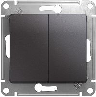 Переключатель без рамки Systeme Electric Glossa 2-кл. проходной графит картинка